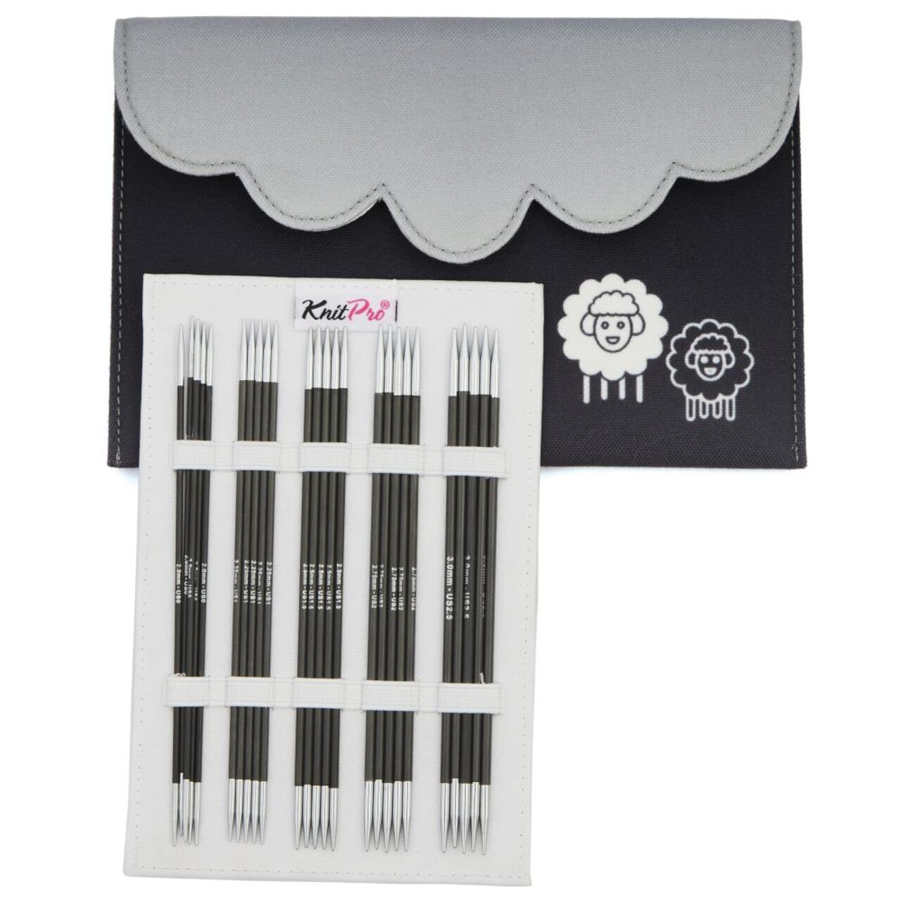 KnitPro Karbonz Deluxe 6" Double Pointed Knitting Needle Set of 9